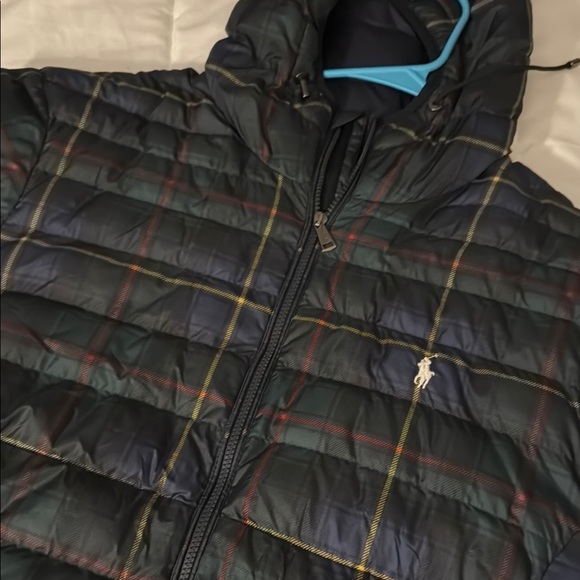 Ralph Lauren Black Plaid Puffer Jacket - Picture 1 of 4